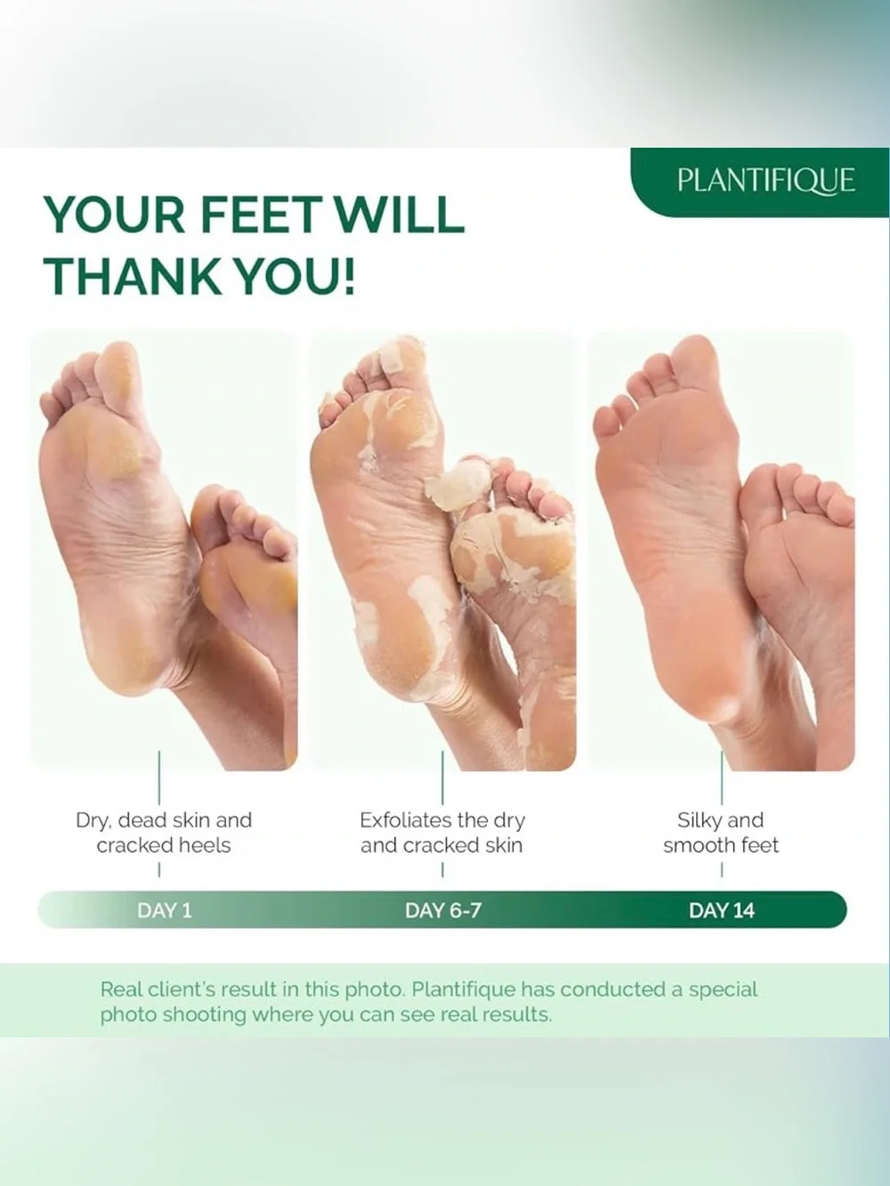 Plantifique Men’s Foot Peel Mask Aloe Vera Exfoliating Treatment 1 Pair